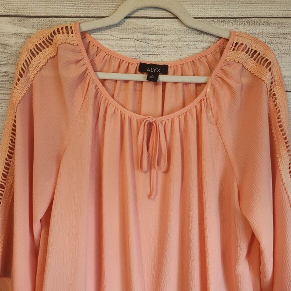 Alyx Large NWT apricot flowy Tunic blouse - Picture 6 of 10